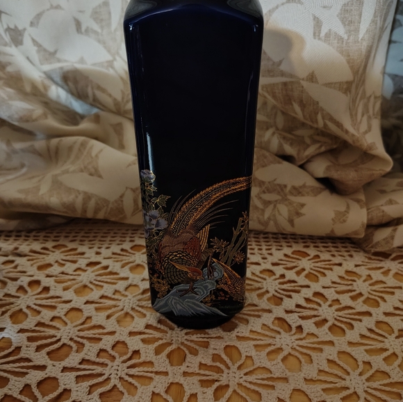 Vintage OTAGIRI Style Tall Cobalt Vase - Picture 2 of 3